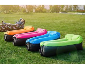 Grön lat uppblåsbar soffa bärbar utomhus strand luftsoffa säng vikning camping uppblåsbar säng sovsäck luft säng217e
