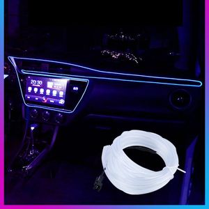 INTERIOREXTHERLIGHET LIGHTS CAR Atmosphere Lamp EL COLD LIGHT LINE med USB Dash Board Strip Sticker för Megane 2 3 Duster Logan Clio 4