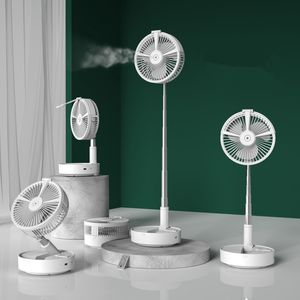 mini Humidifier spray fan foldable telescopic portable shaking head vertical remote control lighting USB fans two colors