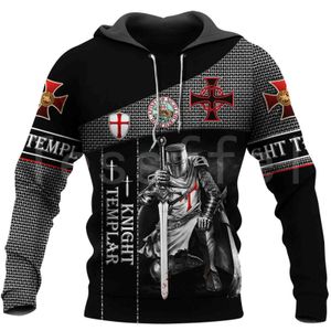 Tessffel est Knight Templar Armor Jesus God Guard Cavalier Pullover Streetwear Fashion 3DPrint Men/Women Funny Hoodies D-9 211106