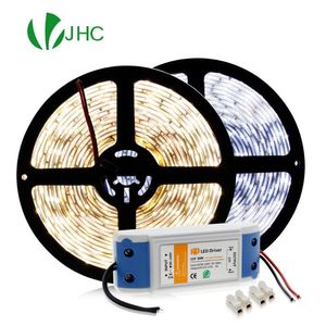 Strip 5630 Varm Vit / Vit / kallt Vit 5m 300LEDS Fkexible Ljus Vattentät / NN Neon Tape + DC12V Power Driver LED-remsor