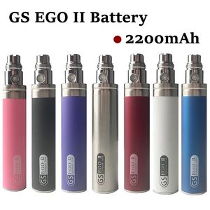 GS EGO II bateria 2200 mAh Kolorowe baterie Ogromna pojemność Kgo jeden tydzień długotrwałe opakowania dla e papierosów Vaporizer olej Vape Cartridges 510 Atomizer gwintu