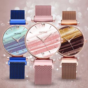 Wholesale casual watch resale online - Wristwatches Top Brand Nice Waterproof Durable Gradient Quartz Women Casual Watch Alloy Mesh Strap Girls Fashionable Accessory TC21