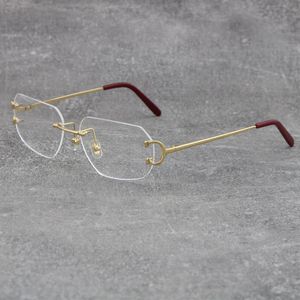 2022 Vente chaude Mode Protection Lunettes de soleil Cadres Sans Monture En Métal Lunettes Accessoires Adumbral hommes Femme Grand Carré conduite Lunettes mâle et femelle