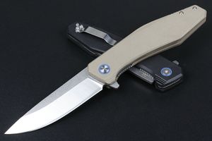 Högkvalitativ JJ050 Kullager Flipper Folding Kniv 5CR13mov Satin Drop Point Blade G10 Hantera Utomhus Camping Vandring EDC Pocket Knives