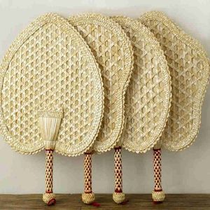 Yeni el dokuma buğday saman fan yaşlı el-krank bebek serin meltem fan ev dekorasyon hediyeler