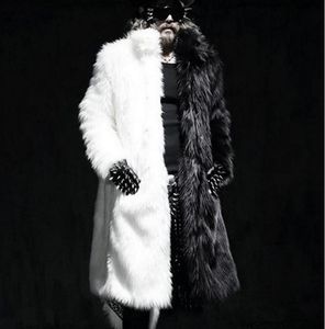 Men's Fur & Faux 2021 Mens Long Section Fake Overcoats Winter Autummn Clothes Casual Male Plus Size Jackets S/6Xl K