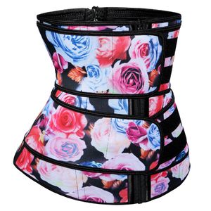 New Arrvial Neoprene Waist Trainer Rose Printing Abdomen Tummy Shapewear Fitness Sauna Sweat Bands Slimming Belts Body Shapers Corset Cincher