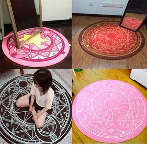 80cm Cartoon Redondo Carpete Cardcaptor Sakura Magic Circle Circle Cadeira De Computador 210626