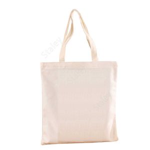 35 * 40cm Sublimation Bag Blank DIY Vit Tote Canvas Enkel Axelväskor Enkel handväska Utomhus bärbar ryggsäck DHT35