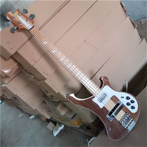 Ceviz gövdesi 4 strings elektrik bas gitar akçaağaç / gül ağacı klavye, krom donanım, özelleştirilebilir