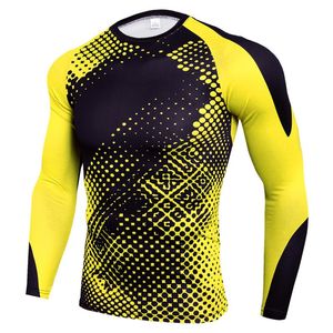 Långärmad kompressionskjorta Man Snabb Torr T Shirts Fitness Sport Wear Male Rashgard Gym Träning Traning Tights för män