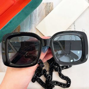 Womens Square Frame Sunglasses 2407S Large Plate Square Design Fashion Classic Designer Mens Sun glasses Spring Travel Vacation UV400 Goggles Strap Black Chain