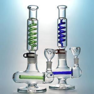 Bygg en bong Diffused Downstem Water Pipes Inline Perc Hookahs Condenser Coil Oil Dab Rigs Freezable Glass Bongs 14mm Female Joint With Bowl