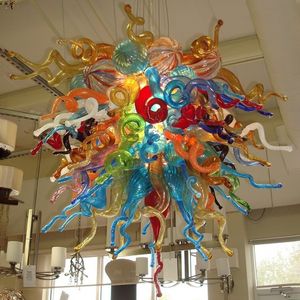 Colorful Moroccan Lamp Chandeliers Art Decor Hand Blown Glass Pendant Lamps LED Lights for Living Room Decoration
