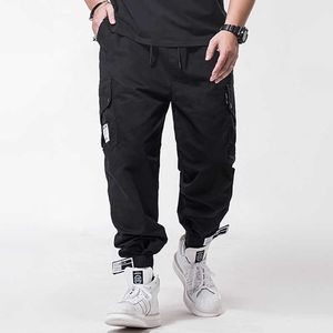 Män plus storlek XL-6XL lösa verktygsbyxor manlig fett kille stängning byxor verktyg löst långa casual pants x0621