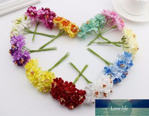 6pcs Silk Stamen Fake Artificial Flowers for Wedding Decoration Handicraft DIY Bride Bouquet Decorative Gift Scrapbooking Wreath Factory price expert design