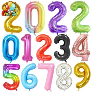 Party Decoration Big Foil Birthday Balloons Helium Number Balloon 0-9 Happy Wedding Decorations Shower Large Figures