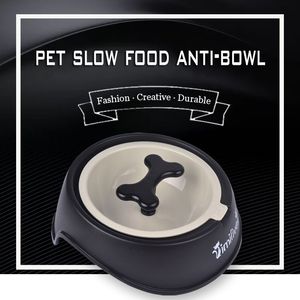 Dog Bowl Treats Snacks Anti Choke Thickening Plastic Bone Pet Slow Feeder for Small Medium