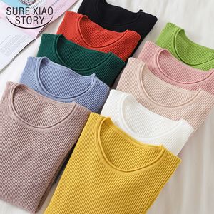 Spring Korean Sweater Women Knitted s for Long Sleeve White Plus Size Woman Knit Pullover s 210510