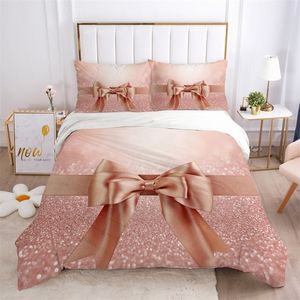 Conjuntos modernos conjuntos de cobertura de edredão colcha / consolador / cobertor Coberturas pillowcase rosa 3d personalizado rei rainha cama twin size cama de cama 210319