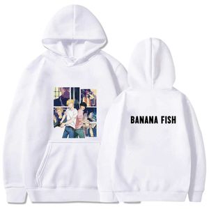 Banan Fish Hoodies Casual Design Harajuku Långärmad Lös Unisex Kläder Y0803