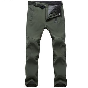 Stretch Wodoodporne spodnie Mężczyźni Casual Zima Grube Ciepłe Reker Rekin Spodnie Skóry Mężczyzna Wiatrówka Spodnie dresowe męskie Tactical 220228