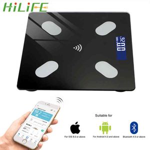 Hilife USB Ładowanie Smart BMI Tłuszcz Skala Inteligentna aplikacja Bluetooth Android IOS Ważący Ważący Skala LCD Ekran cyfrowy H1229