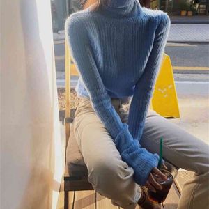 Winter Sweater Women Pullover Girls Tops Vintage Long Sleeve Autumn Elegant Female Knitted Outerwear Warm turtleneck 210423