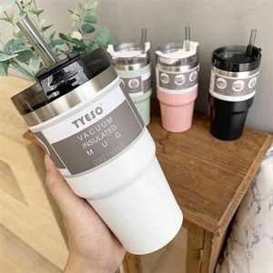 Travel Water Bottle Coffee Mugs Vacuum Cup Thermal Mug Stainless Steel Thermos Cups With Lid And Straw Garrafa Termica 210913