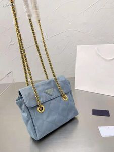 High quality designer shoulder bag nylon chain size large 28cm small 21cm