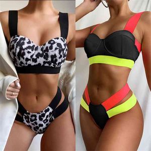 Bikini Seti Sport Style Donna Costume da bagno Plus Size Set Push Up sexy Perizoma femminile Swim brasiliano Biquini Beach Wear 210621