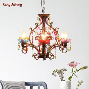 Pendant Lamps Nordic Creative Retro Industrial Design And Color Led Chandelier Living Room Dining Decorative Candle Lights