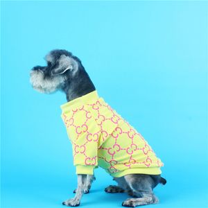 أنيقة رسالة مطبوعة الكلب بلوزات مريحة للتنفس ملابس الحيوانات الأليفة ربيع الخريف الشتاء قمصان صغيرة متوسطة القطط ملابس الكلاب