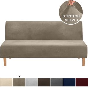 Sammet tyg mörk färg anti-damm soffa skyddskåpa armlöst säng täcker tvättbar avtagbar stor elastik för vardagsrum 211207
