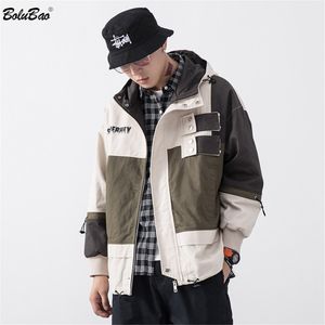 Bolubao marca moda jaquetas masculinas outono tracksuit casaco cardigan personalidade splice homem moda jaquetas 210518