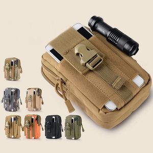 Taktiska män Molle Pouch Belt Midja Pack Bag Små Pocket Jakt Militär Running Travel Camping Väskor Mjuk utomhus