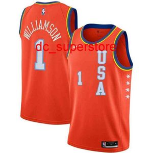 Niestandardowy Zion Williamson Orange 2020 Rising Stars Game Swingman Jersey zszyty męskie koszulki koszykówki XS-6xl
