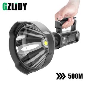 Powerful LED Flashlight Outdoor Lighting Portable XHP70.2 Torch USB Rechargeable Searchlight Waterproof Spotlight with Base Fishing Light Lantern