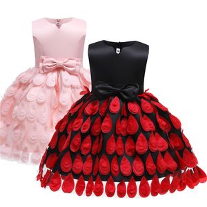 Girls dress Wholesale European And American Style Birthday Children's Formal Attire Gorgeous Feather Screen Host Vest Princess Show Kids evening Clothes