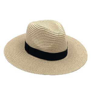 Uomo Panama Cappello di paglia Uomo Visiera parasole Cappellino jazz a tesa larga Primavera Estate Cappellino da sole Donna Cappellino da spiaggia Uomo Trilby Caps Donna Vintage Chapeau all'ingrosso