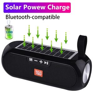 Solar Charging Bluetooth Speaker Portable Wireless Column 3D Stereo Music Center Solar Power Bank for the Computer caixa de som