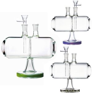 Narghilè in vetro inebriante Infinity Waterfall Dab Rigs Oil Rig Cool Bong Purple Green Clear Water Pipes Unique Invertible Gravity Pipe XL-2061