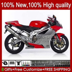 Moto Кузов для Aprimaia Mille RV60 RSV1000 R RR 2004 2005 2006 Body 11no.103 RSV-1000 RSV1000RR RSV1000R 04-06 RSV 1000 R 1000R 1000RR 04 05 06 Комплект обтекателя Красный серый