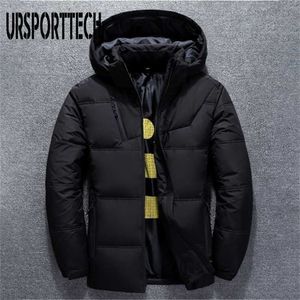 Ursporttechの冬のジャケットメンズ高品質熱厚いコート雪赤ブラックパーカー男性暖かいwhitewearホワイトアヒルダウンジャケット男性211110
