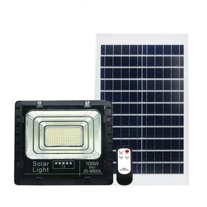 Uppgraderad Solar Powered Floodlight 60W 100W 200W 300W Solar Spotlight Vattentät Aluminium Garden Street Outdoor LED Solar vägglampa med fjärrkontroll