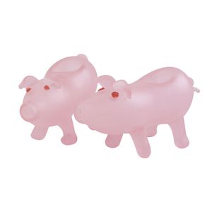 豚の形をしているパイプガラスパイプダブオイルリグウォーターバブラーポータブルミニサイズ