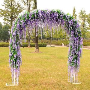 100 pcs roxo flores artificiais videira rattan falso flor de seda longa longa festão de festão de flor festa de casas casamento decoração