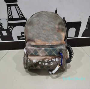 Classic designer splicing backpack graffiti sports leisure bags mens and womens canvas camouflage travel bag handabg large capacity