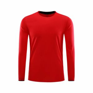red Long Sleeve Running Shirt Men Fitness Gym Sportswear Fit Quick dry Compression Workout Sport Top